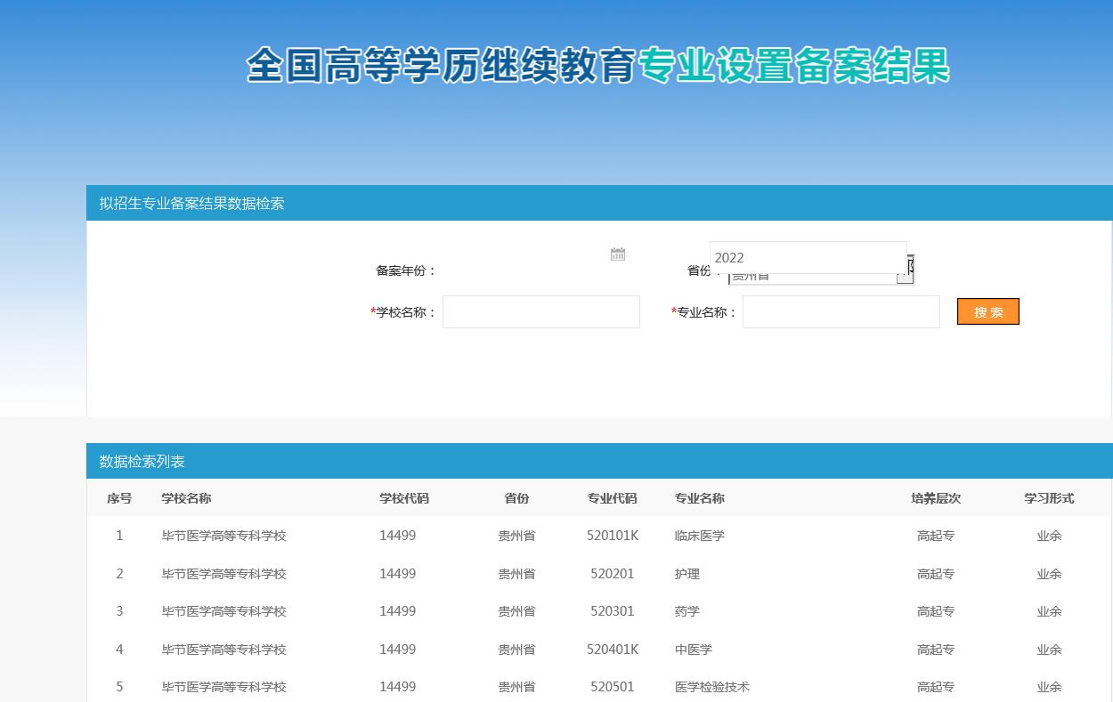 2023年贵州黔西南成考有哪些专业可以报考